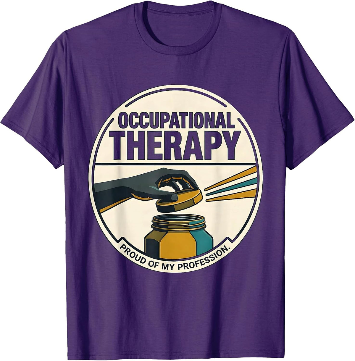 Men's Occupational Therapy, Proud Of My Profession Retro T-Shirt - Purple