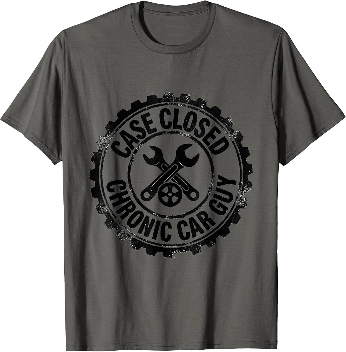 Men's Case Closed Chronic Car Guy Funny Car Lover Enthusiast Gift T-Shirt - Asphalt Grey