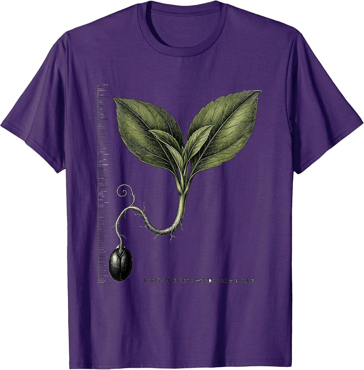 I Grew Her First Words From A Seed Head Start Teacher Early T-Shirt - Purple