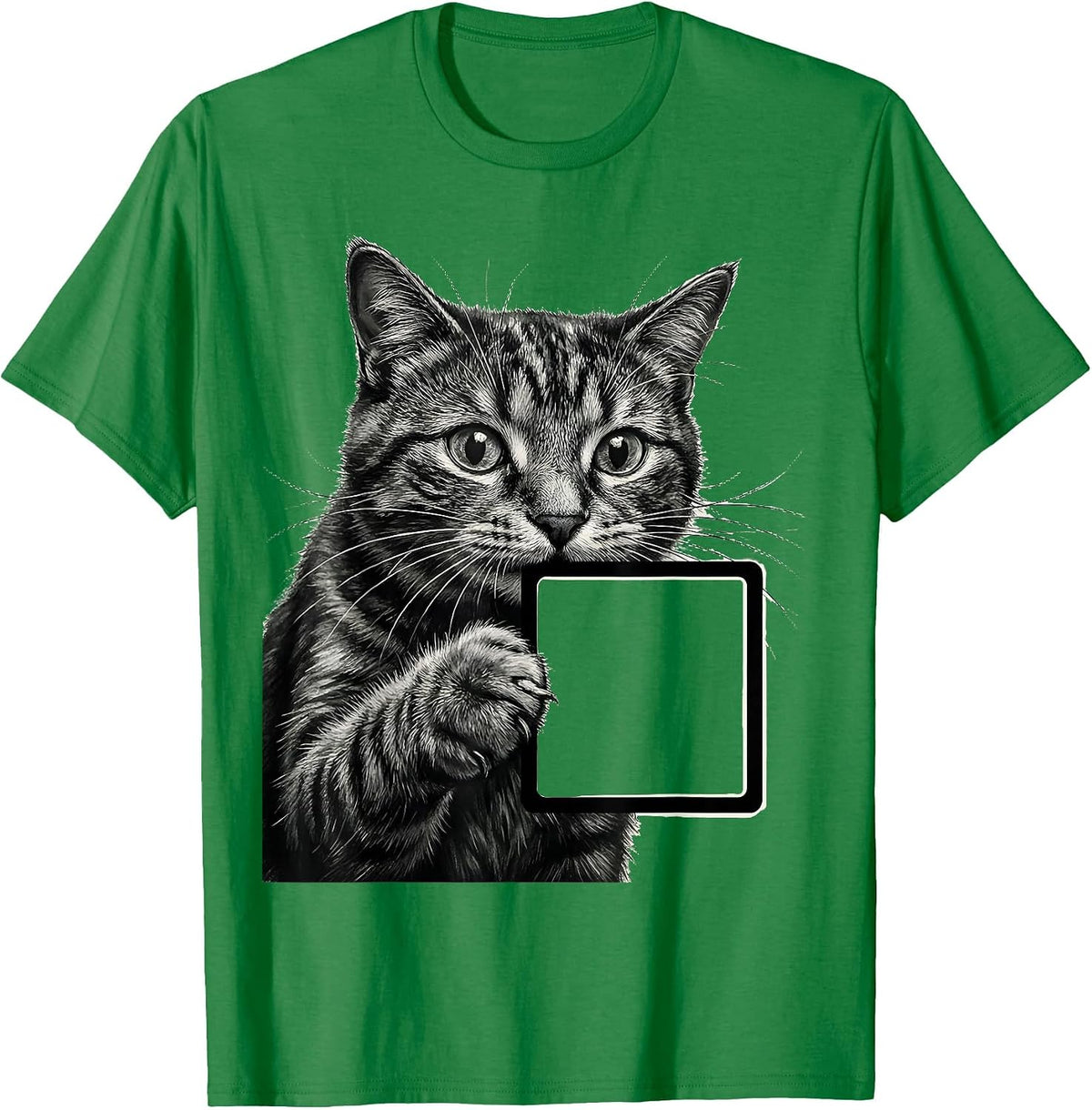 Men's Curious Cat Sniffing Periodic Table Science Design T-Shirt - Kelly Green