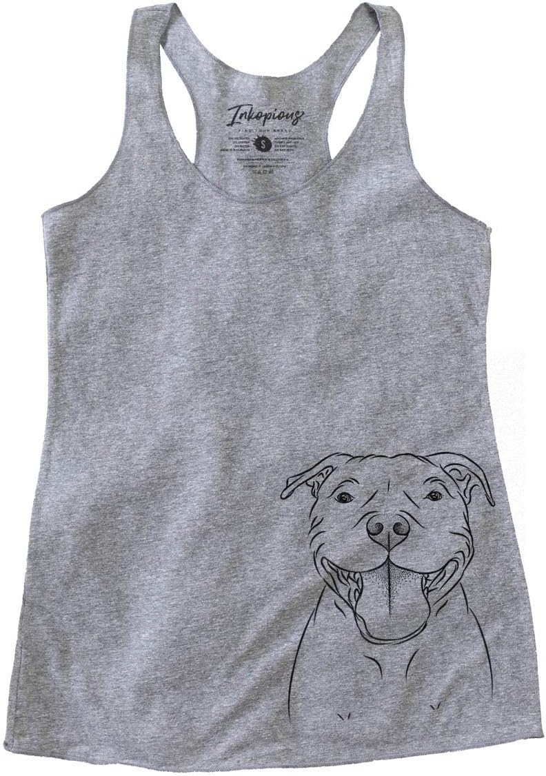 Bare Wafer the Staffordshire Bull Terrier Dog Triblend T-Shirt - Grey Racerback