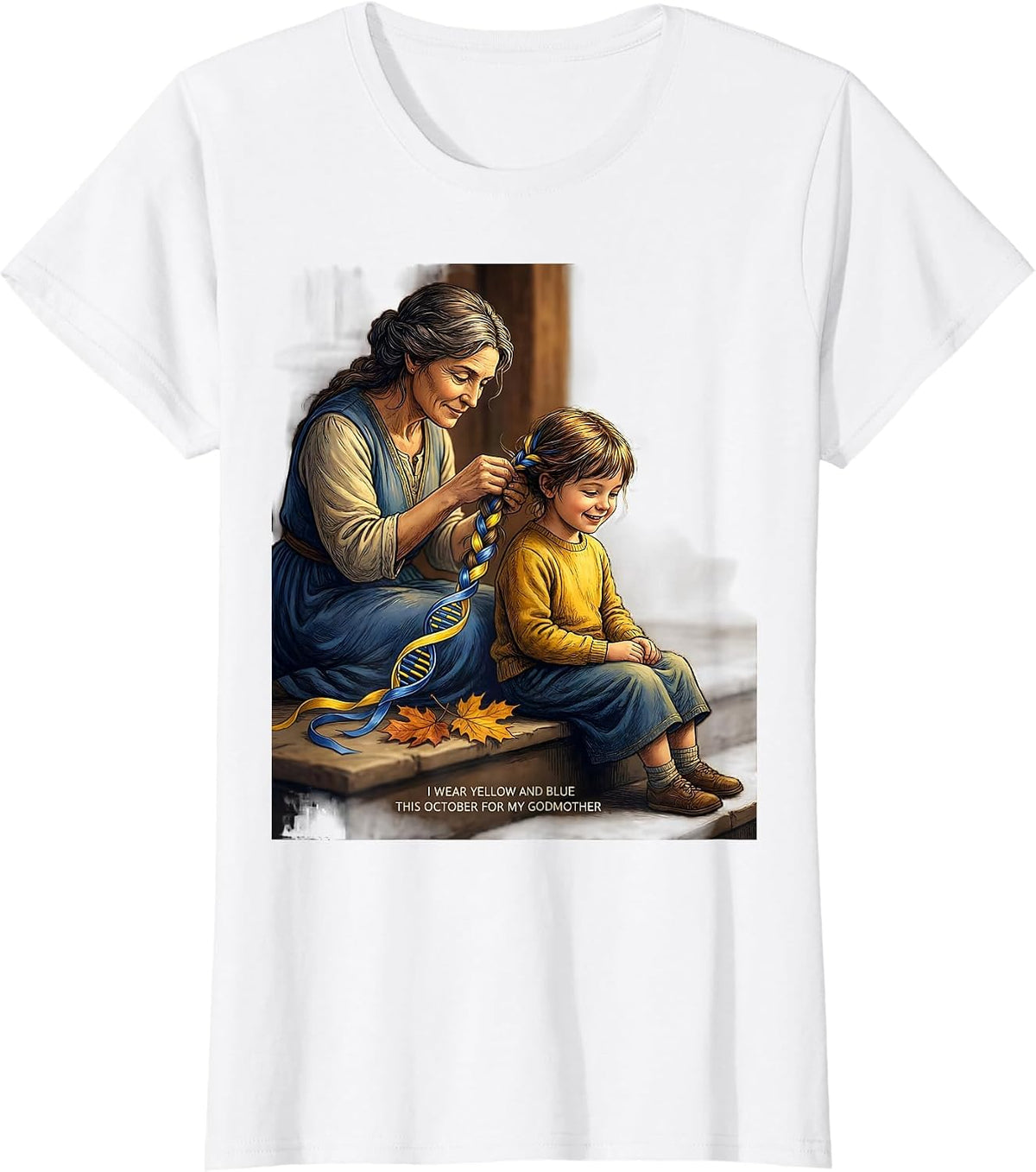 I Wear Yellow And Blue This October For My Godmother T-Shirt - White