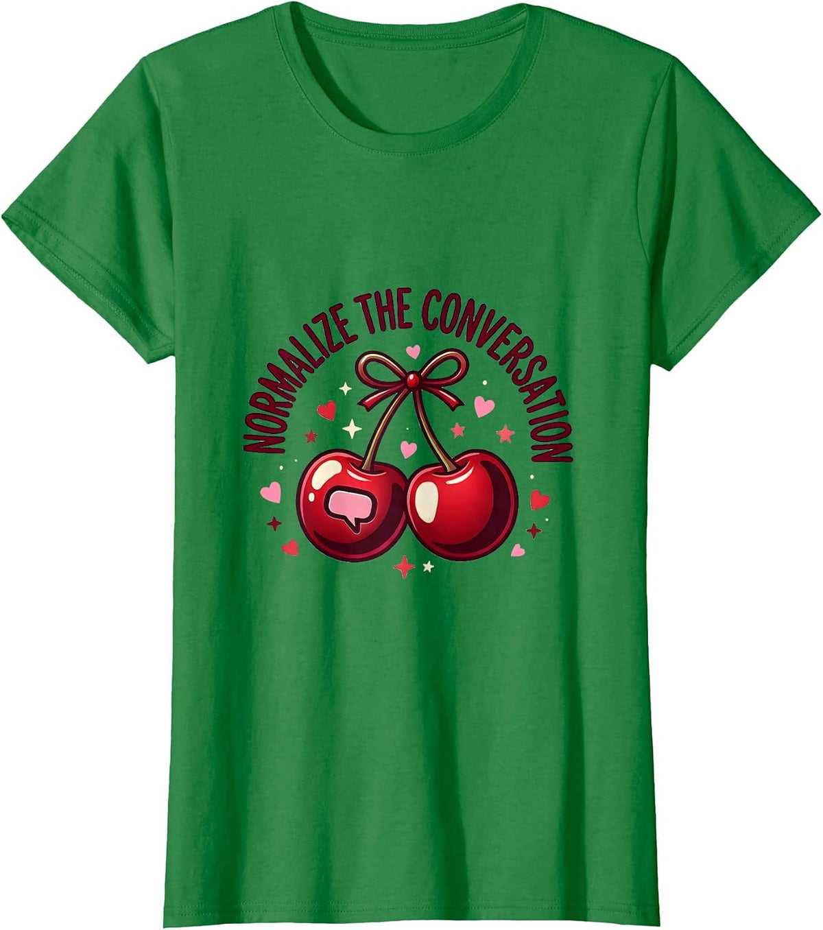 Women's Normalize The Conversation Mental Health Matters T-Shirt - Kelly Green