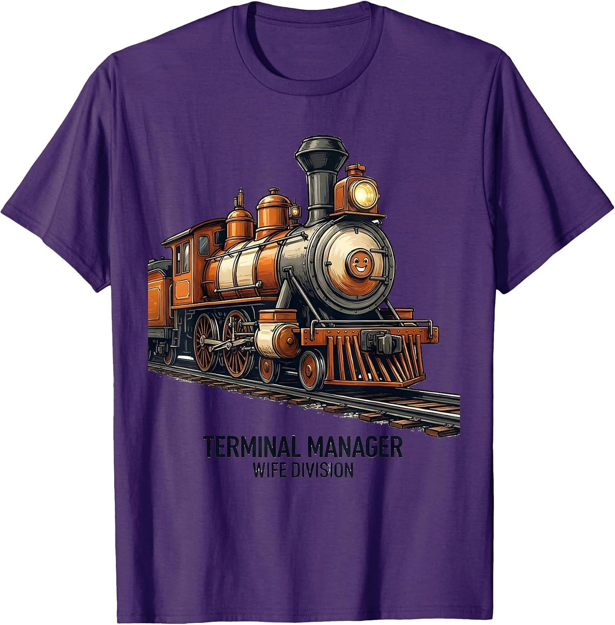 Terminal Manager Wife Division Funny Train Enthusiast T-Shirt - Purple