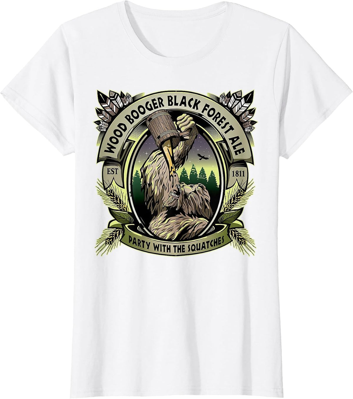 Wood Booger Black Forest Ale T-Shirt - White