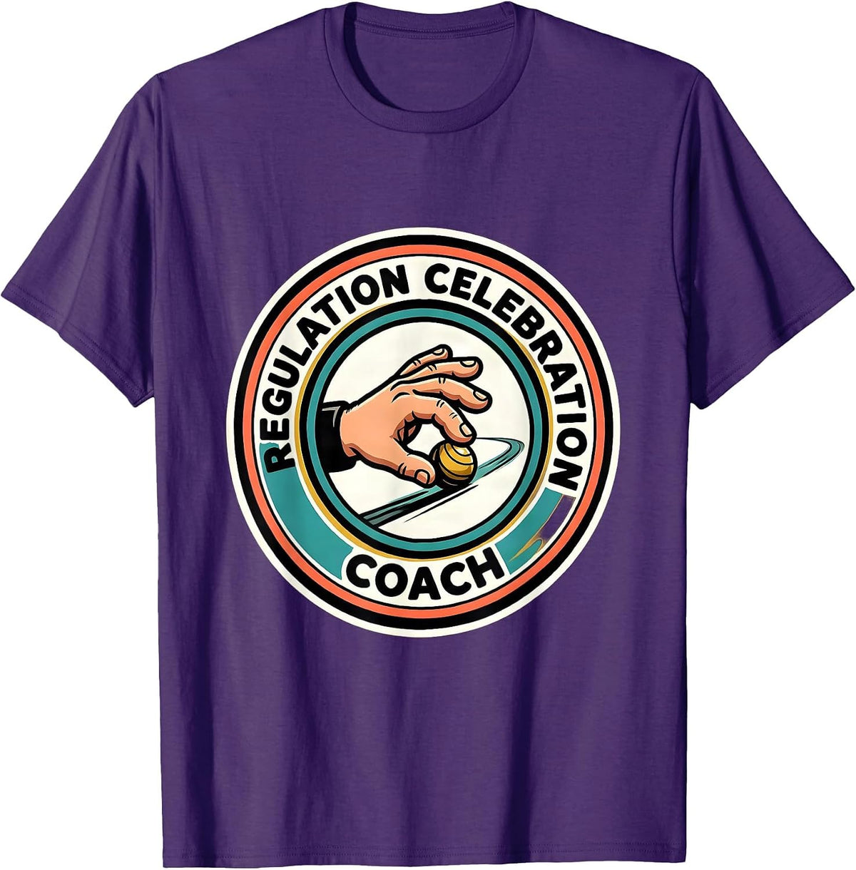 Men's Regulation Celebration Coach Cartoon Occupational Therapy T-Shirt - Purple