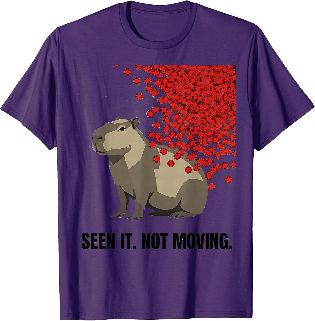 Seen It Not Moving Funny Capybara Meme Gamer T-Shirt - Purple