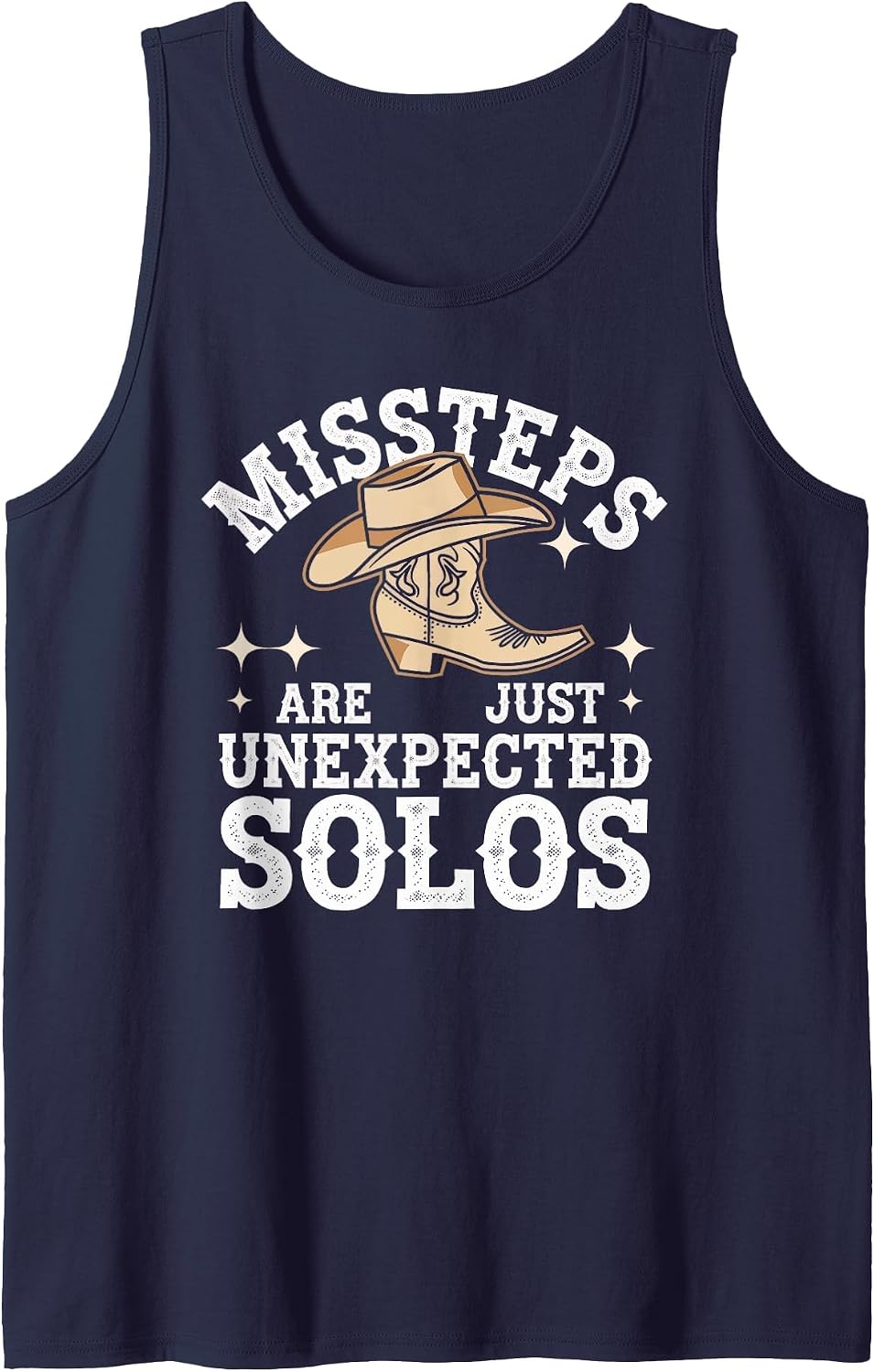 Line Dancing Missteps are Just Unexpected Solos Tank Top - Navy Blue