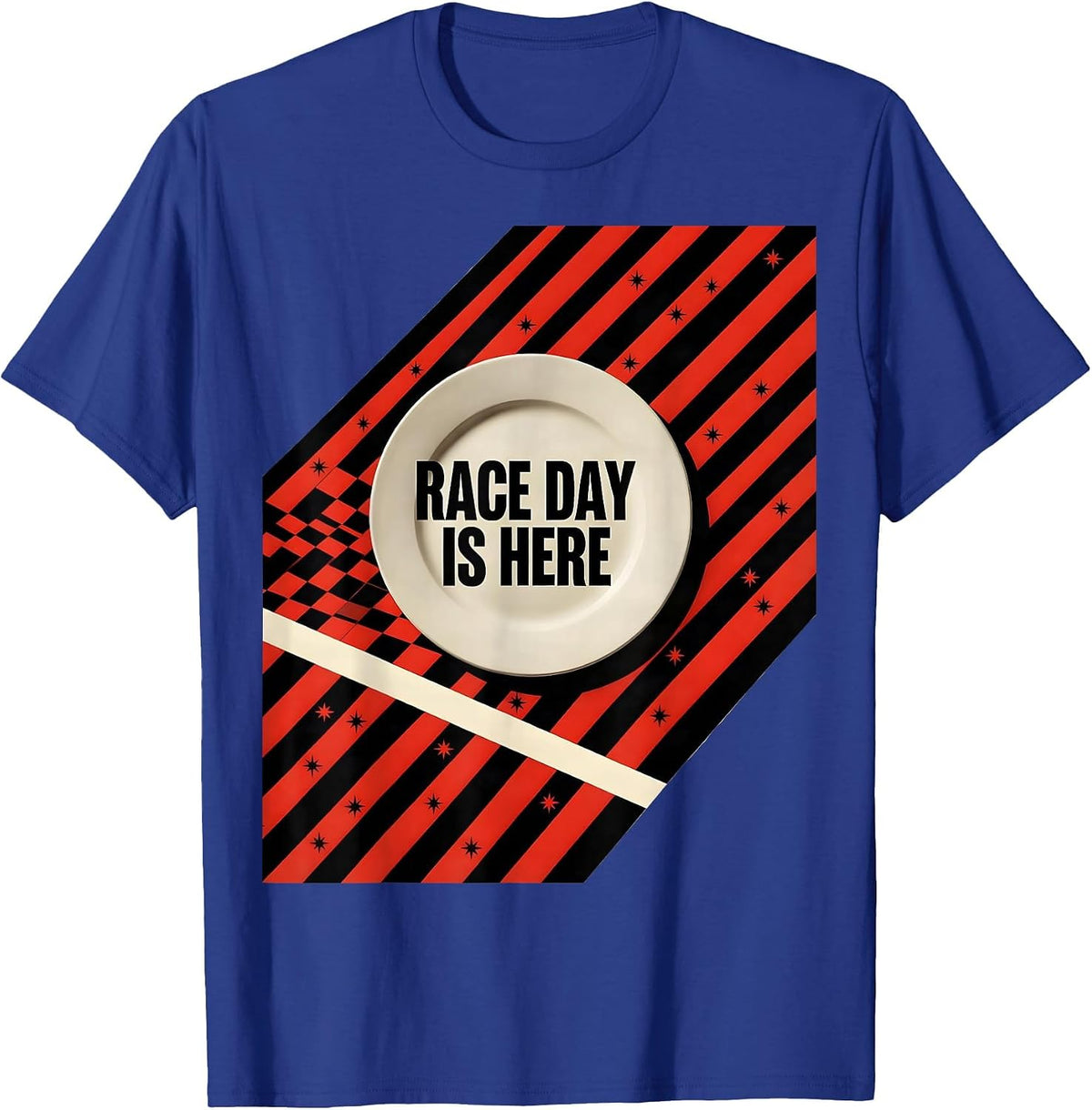 Men's Race Day Is Here Constructivist Poster Drag Racing Patriot T-Shirt - Royal Blue