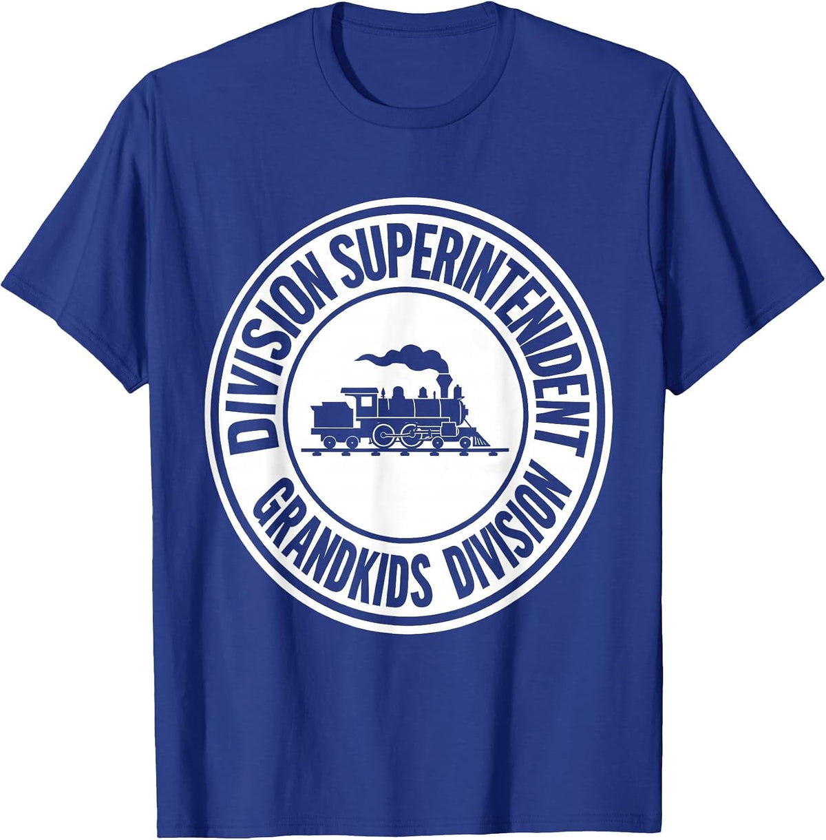 Men's Division Superintendent Grandkids Division Funny Train Lover T-Shirt - Royal Blue