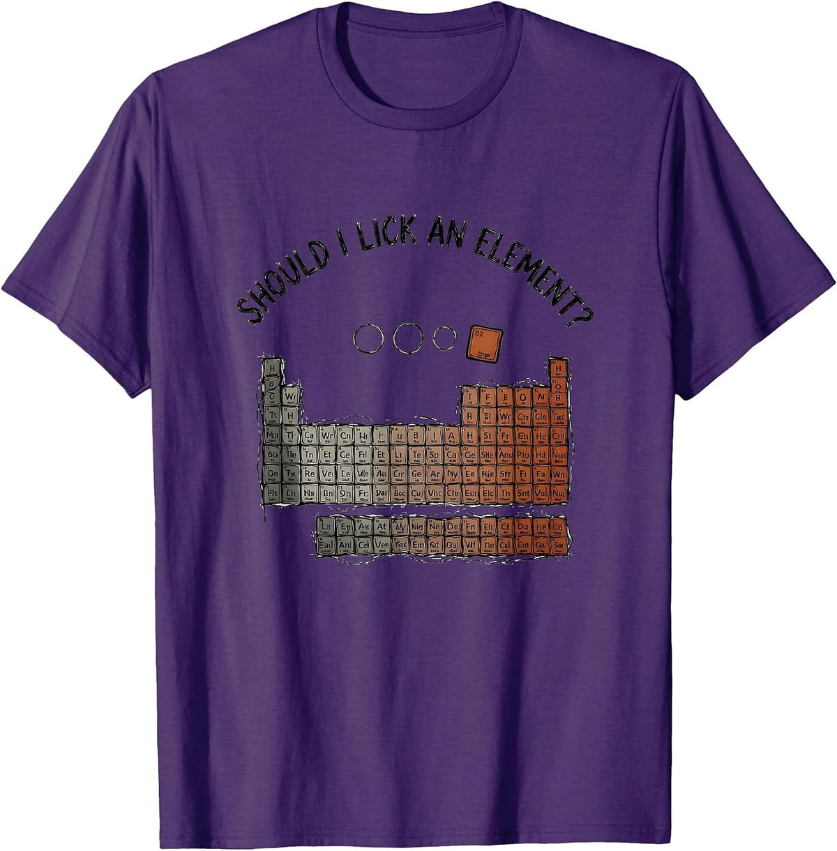 Men's Should I Lick An Element Funny Periodic Table Science T-Shirt - Purple