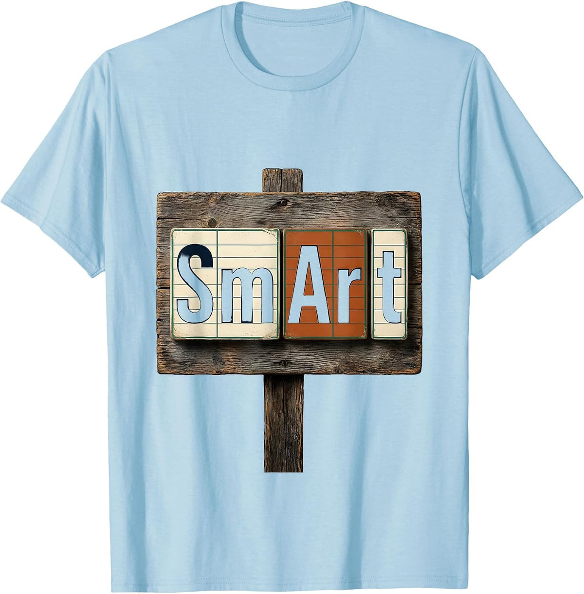 Men's SMArT Vintage Science Nerd Periodic Table Pun Humor T-Shirt - Baby Blue