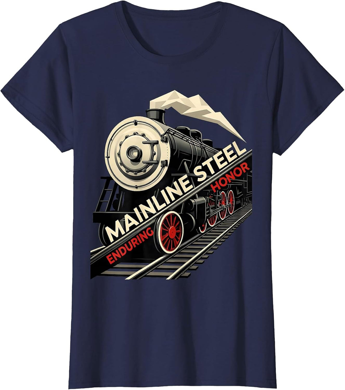 Women's Mainline Steel Enduring Honor Constructivist Steam T-Shirt - Navy Blue