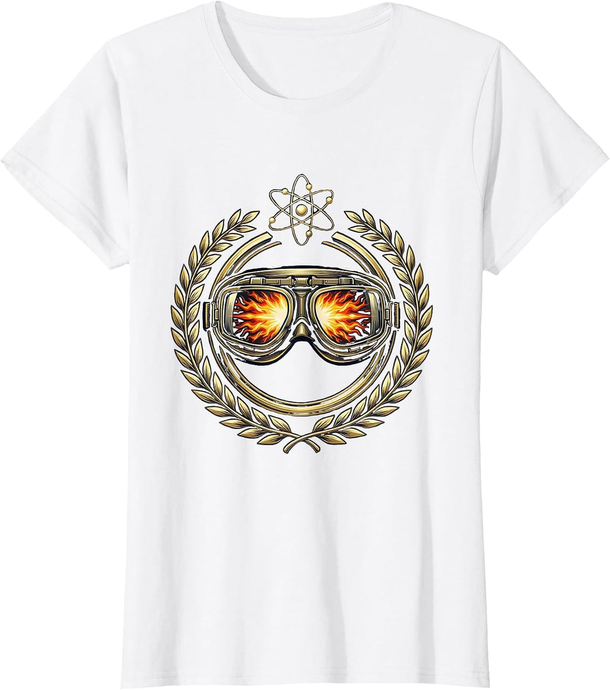 Women's Science Teacher Safety Goggles Explosion Graphic T-Shirt - White