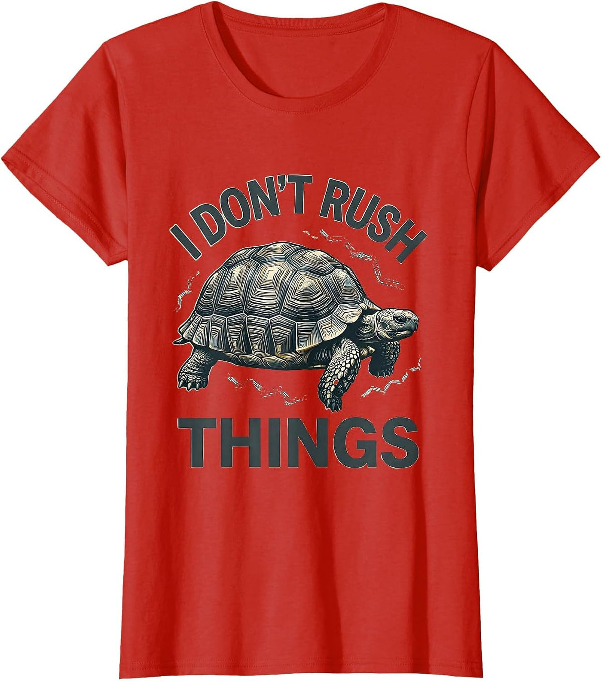 I Don't Rush Things Midcentury Modern Tortoise Lover Pet T-Shirt - Red