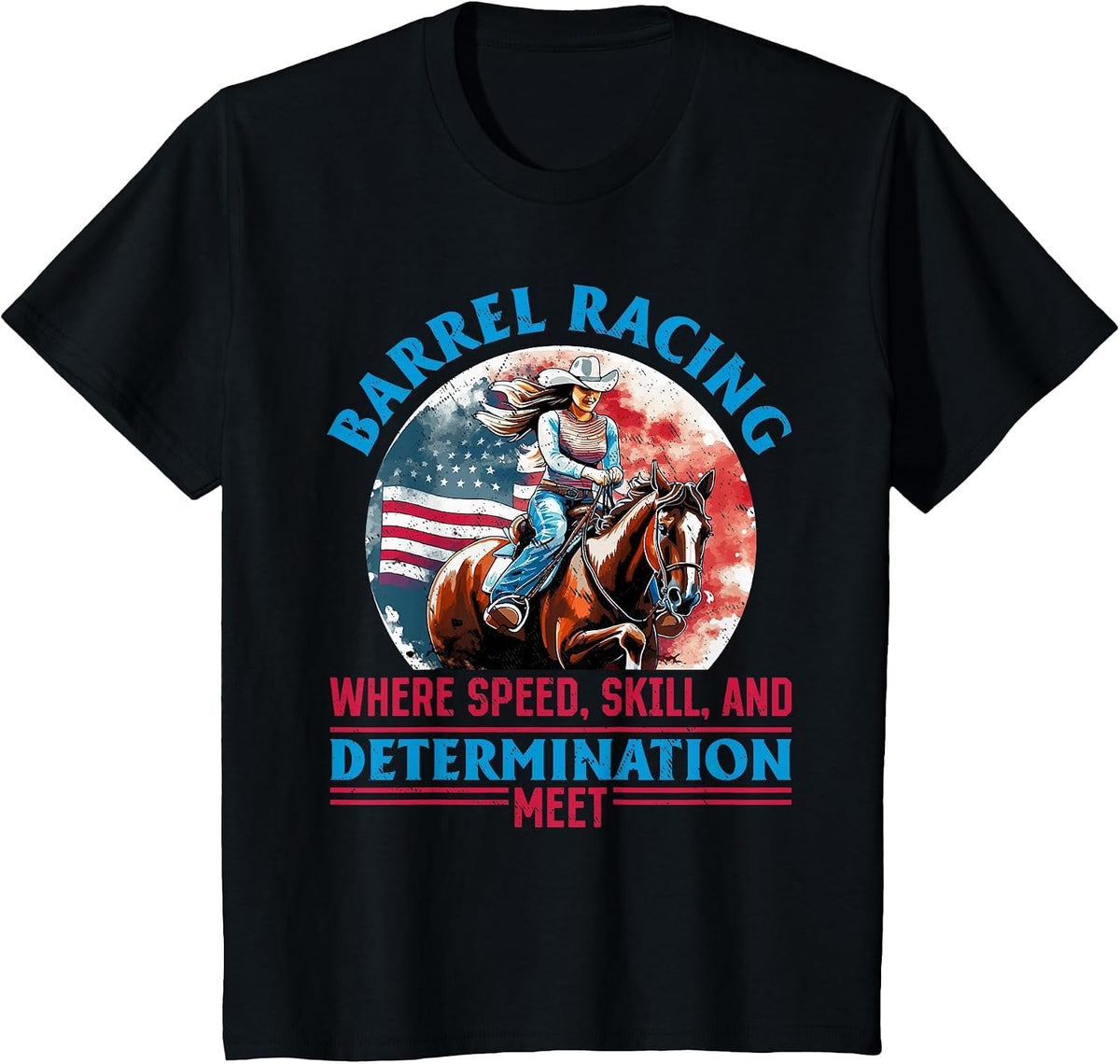 Horse Barrel Racing - Barrel Racing Where Speed T-Shirt - Black