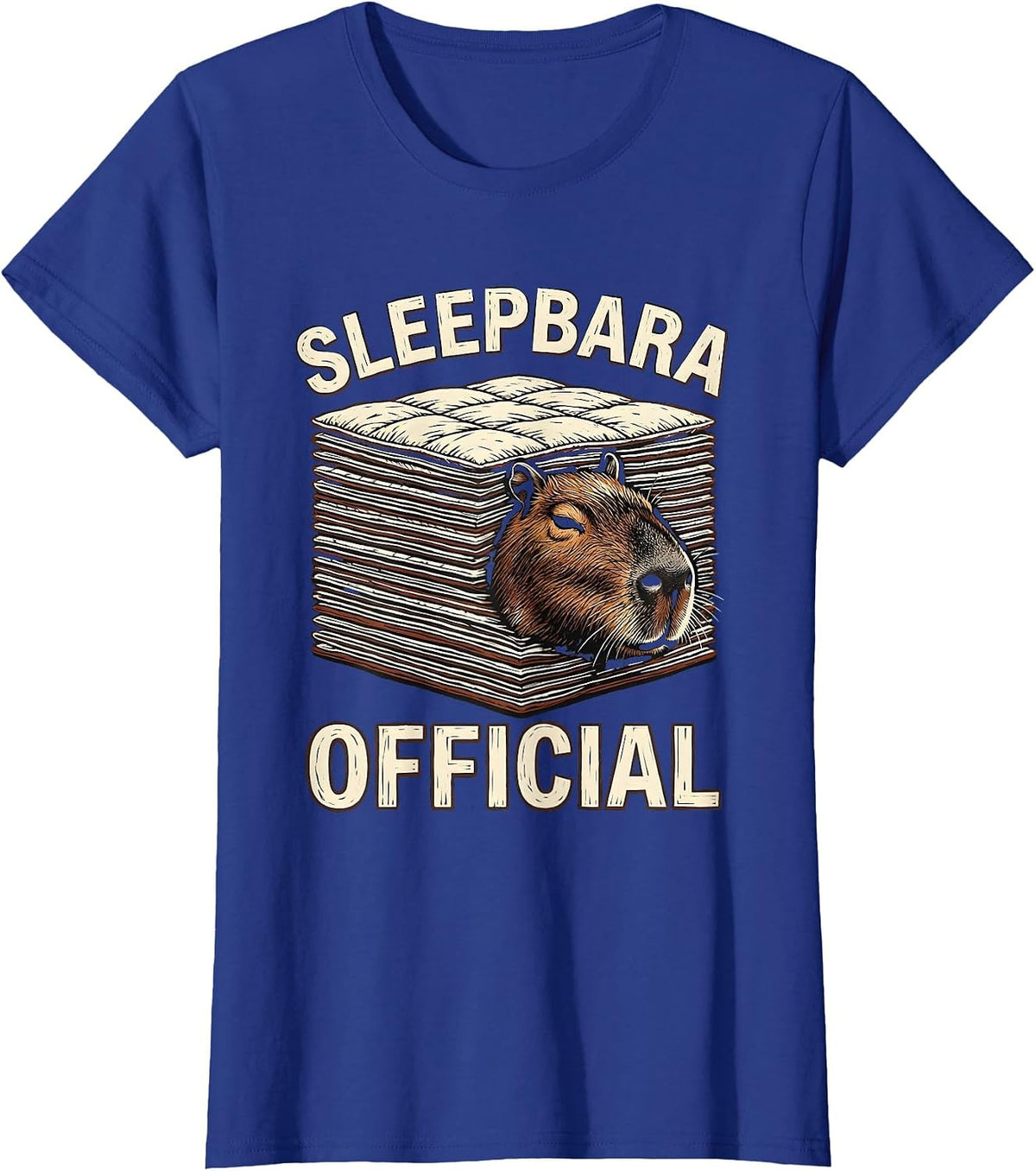 Women's Sleepbara Official Cute Capybara Pajama Kids Sleepwear Humor T-Shirt - Royal Blue