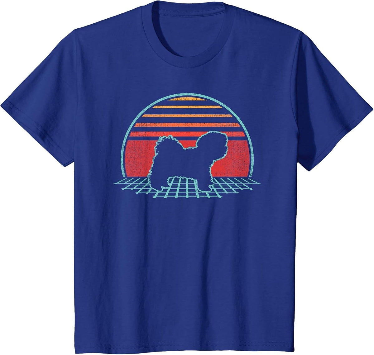 Havanese Lover Dog Owner Retro Vintage 80s Style T-Shirt - Royal Blue