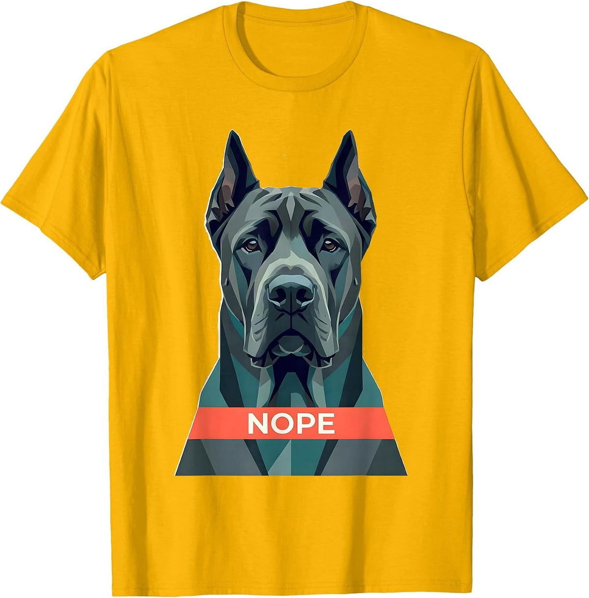 Nope Funny Great Dane Dog Lover Breed Meme T-Shirt - Golden Yellow