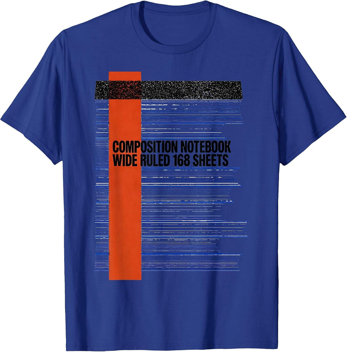 Composition Notebook Wide Ruled 168 Sheets Teacher T-Shirt - Royal Blue