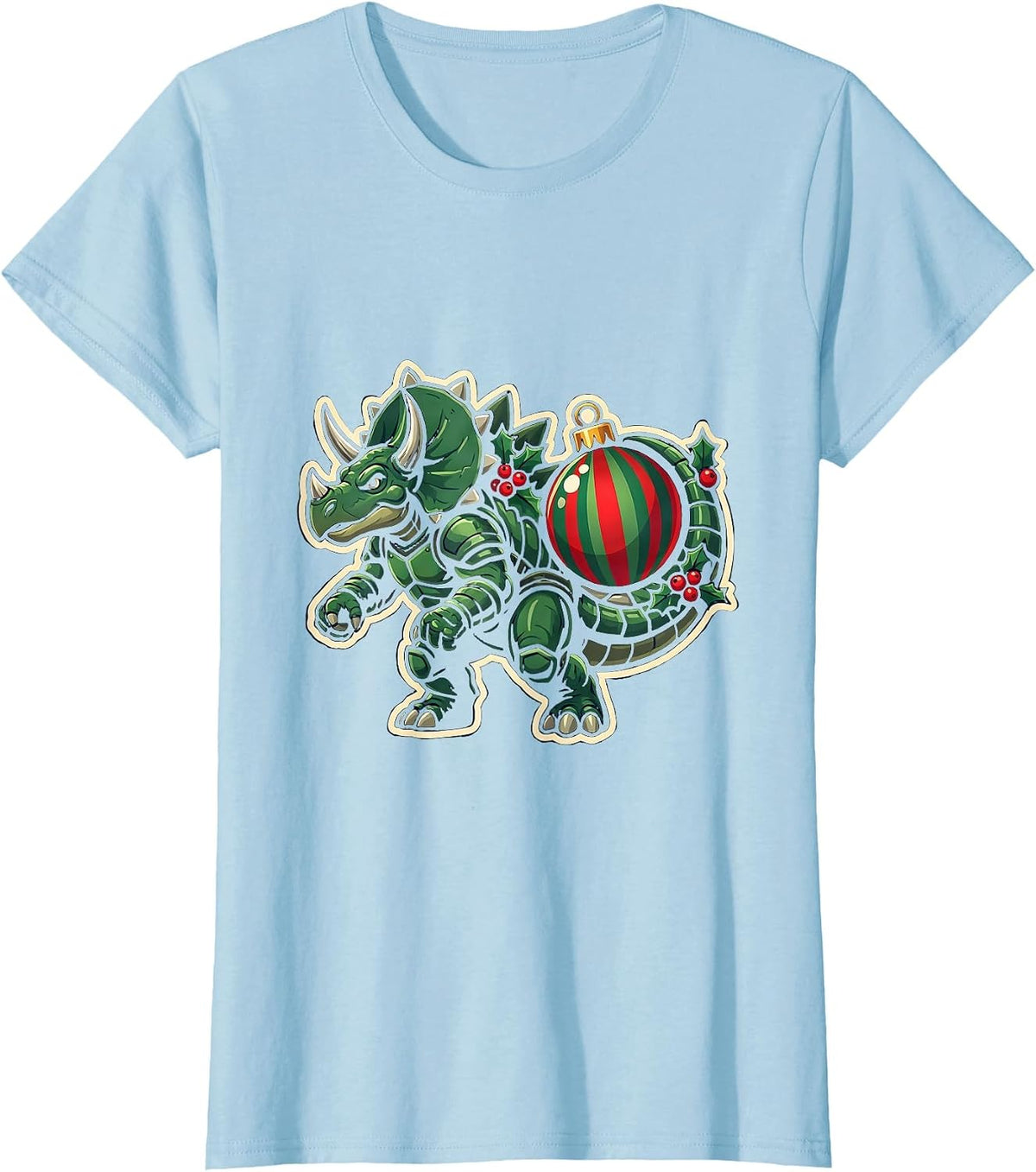 Ankylosaurus Christmas Ornament Sports Dinosaur Lover Kids T-Shirt - Baby Blue