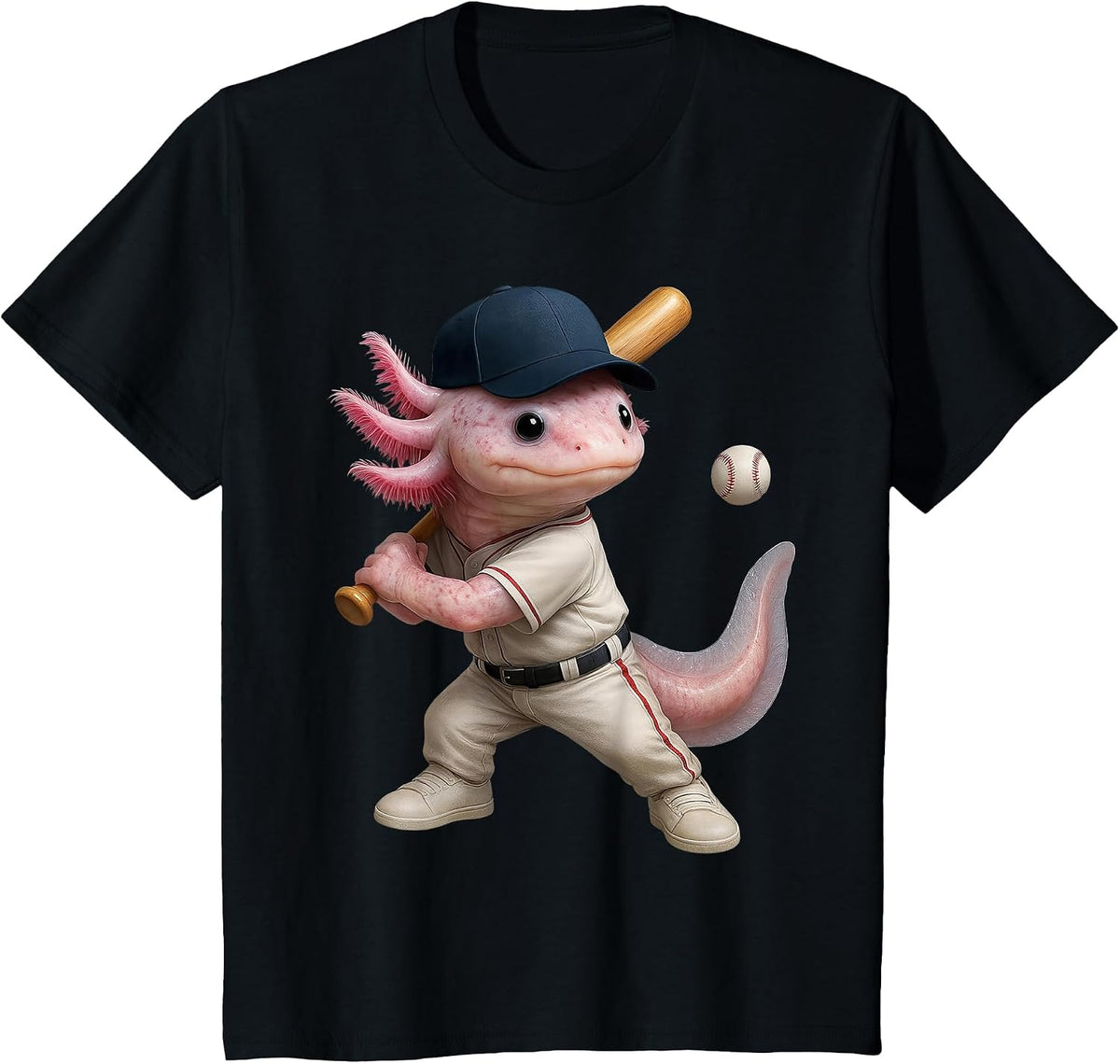 Axolotl Baseball T-Shirt - Black