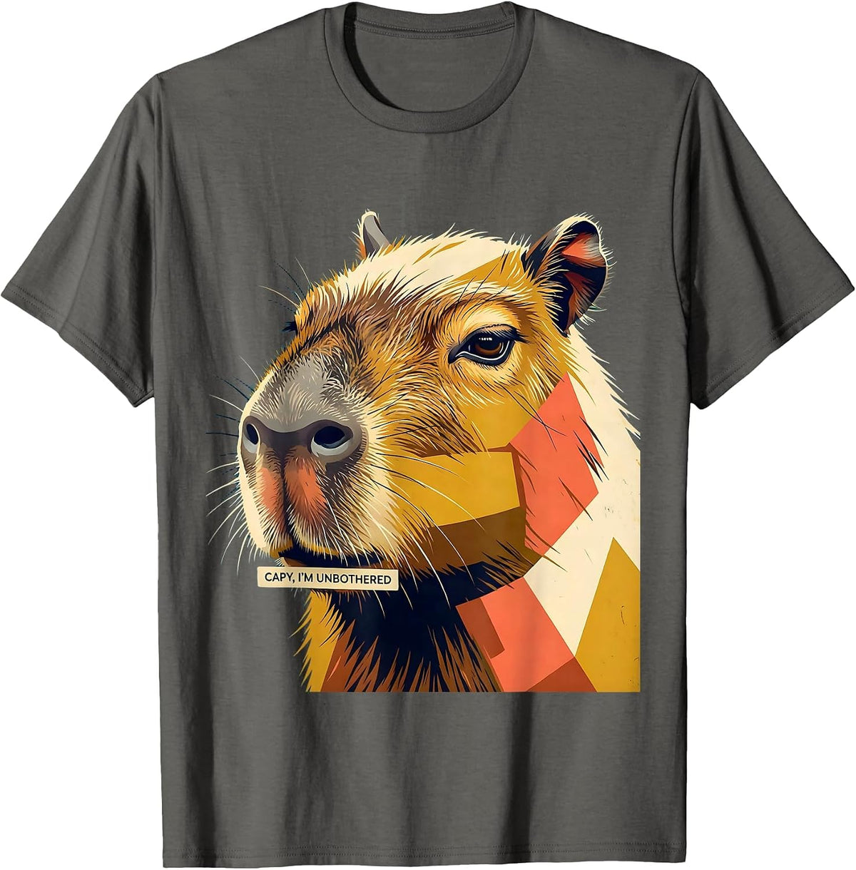 Capy, I'm Unbothered Funny Capybara Meme Gamer Humor T-Shirt - Asphalt Grey