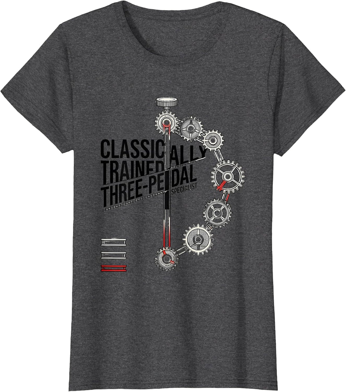 Women's Classically Trained Three-Pedal Specialist Car Guy T-Shirt - Dark Heather Grey
