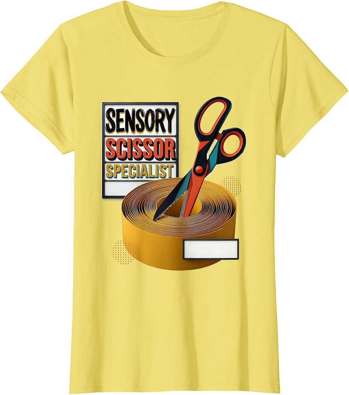 Women's Sensory Scissor Specialist Occupational Therapy Sensory T-Shirt - Lemon Yellow