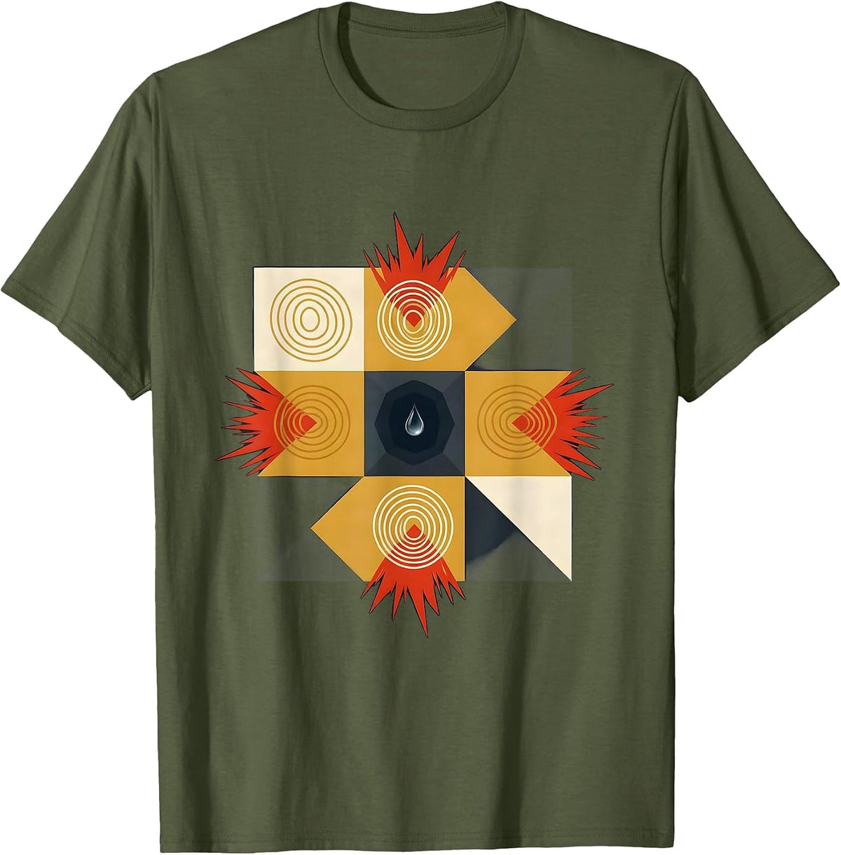 Quilt Block Patchwork Funny Science Teacher Student Humor T-Shirt - Olive Green