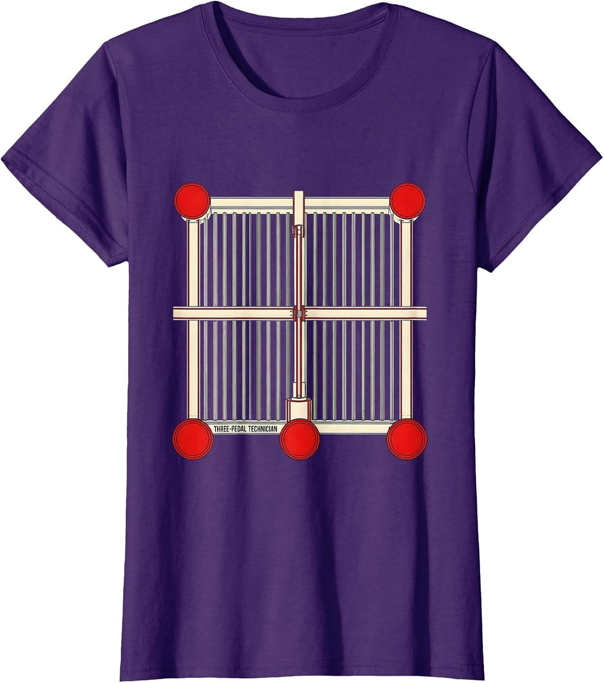 Women's Three-Pedal Technician Funny Manual Transmission Car T-Shirt - Purple
