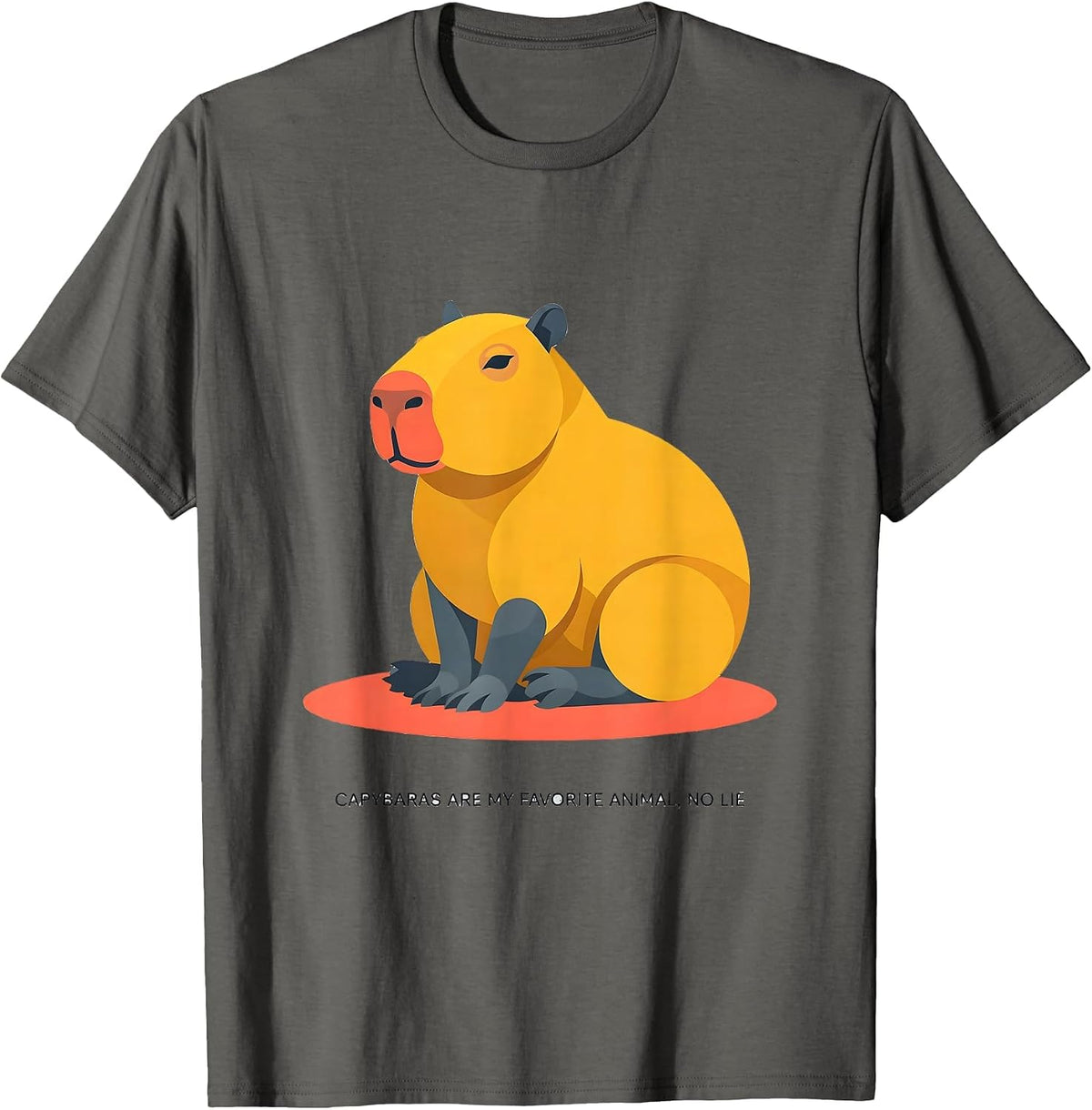 Men's Capybaras Are My Favorite Animal, No Lie Funny T-Shirt - Asphalt Grey