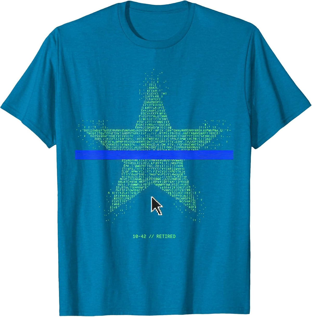 10-42 RETIRED Thin Blue Line Police Support Retired Officer T-Shirt - Sapphire Blue