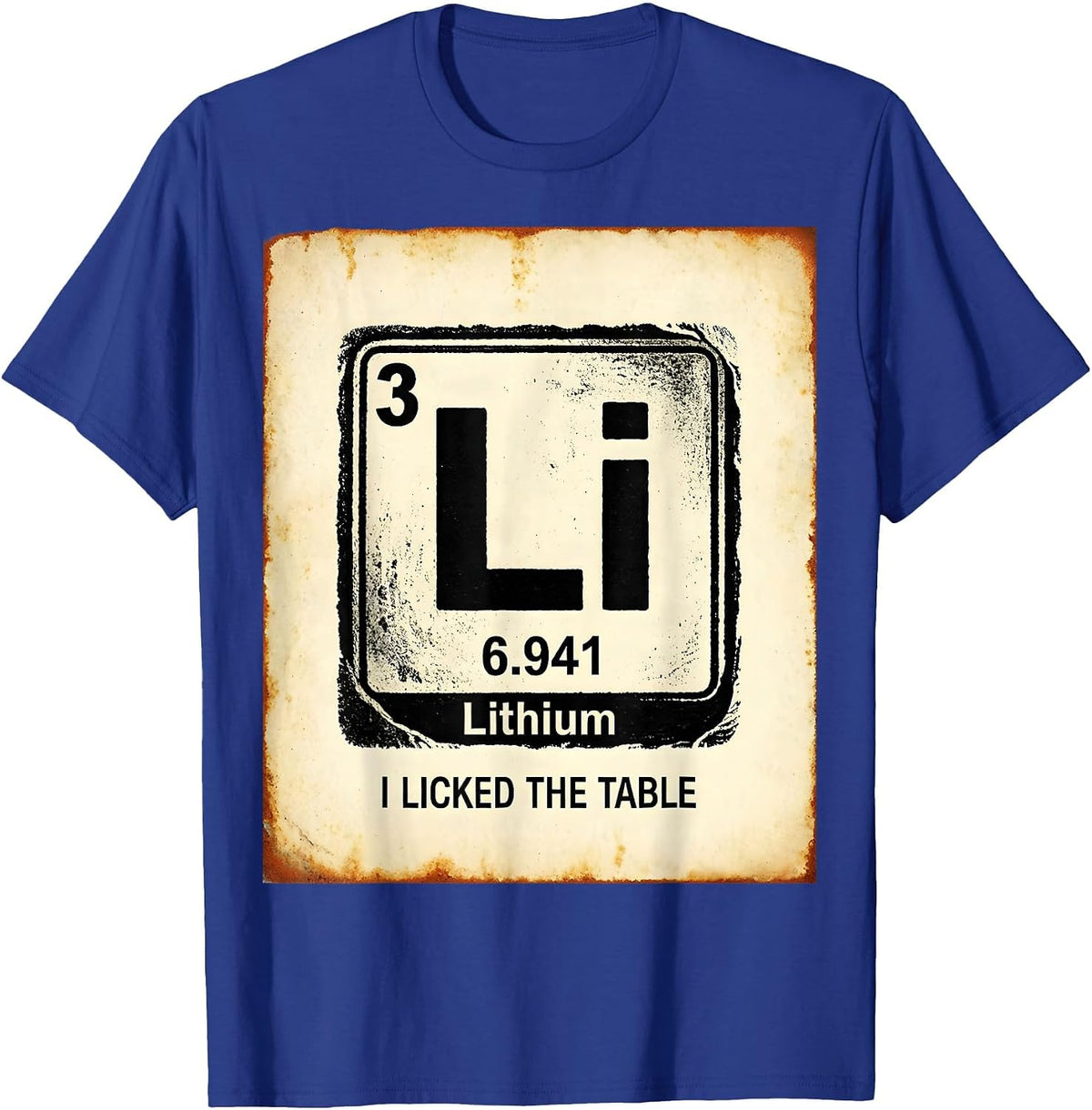 Can I Lick It Periodic Table Science Design T-Shirt - Royal Blue