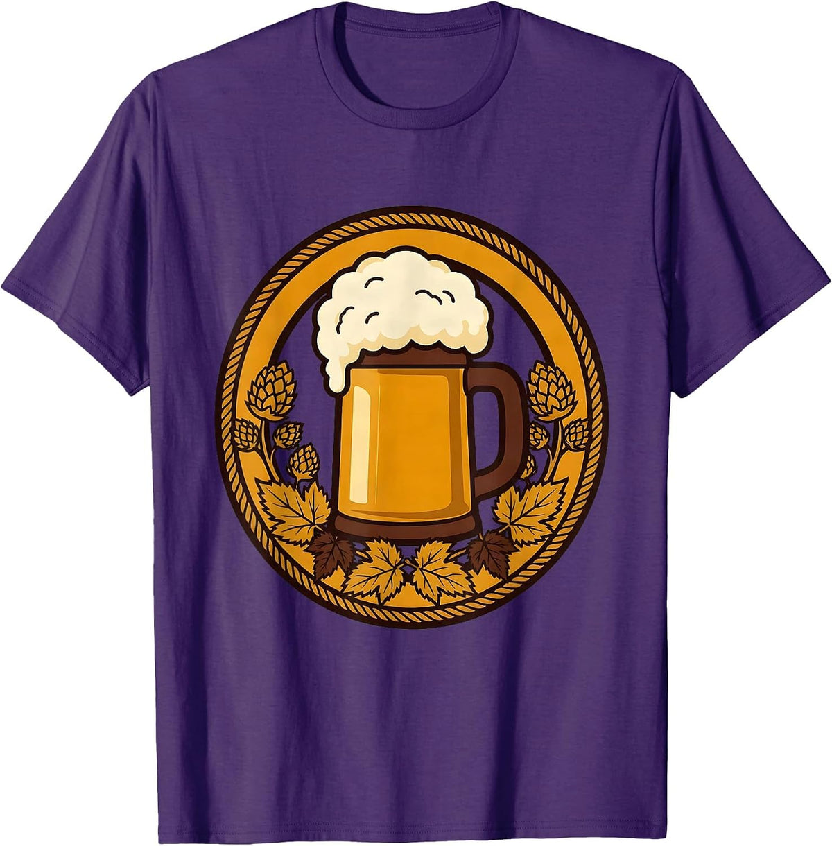Men's Oktoberfest Overflowing Beer Stein Graphic T-Shirt - Purple