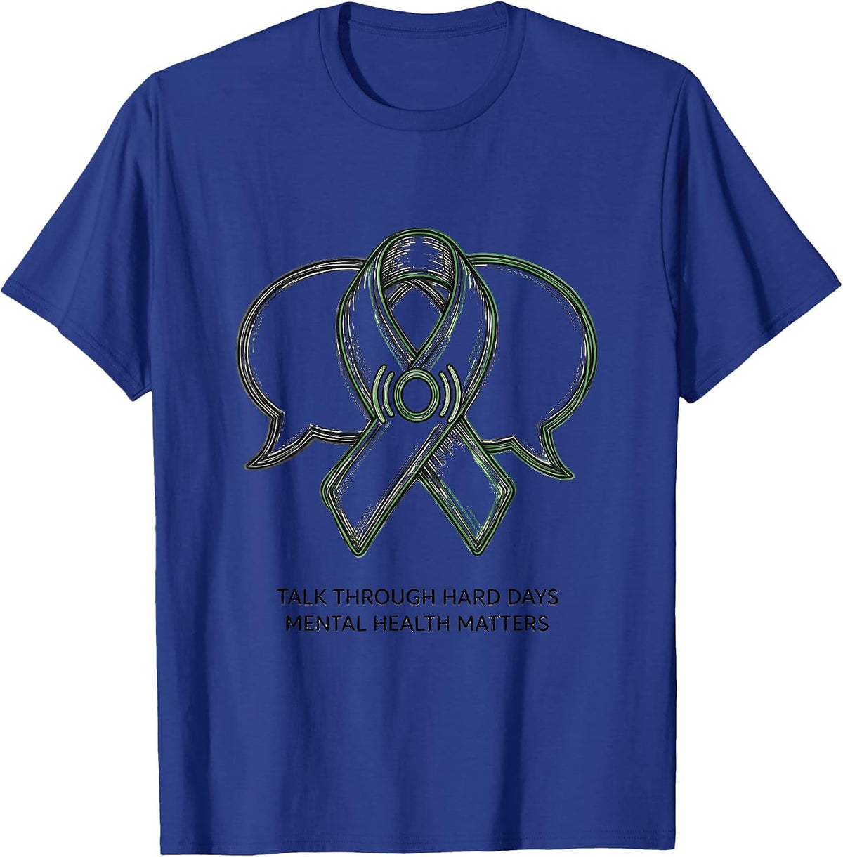 Men's Talk Through Hard Days — Mental Health Matters Support T-Shirt - Royal Blue