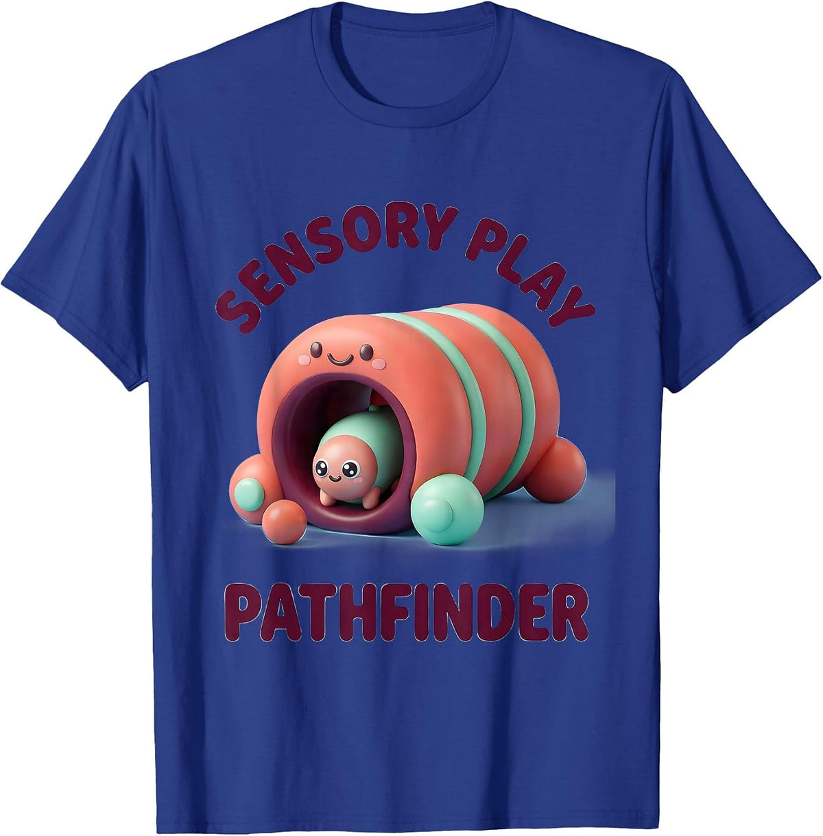 Men's Sensory Play Pathfinder Cute Kawaii Occupational Therapy T-Shirt - Royal Blue