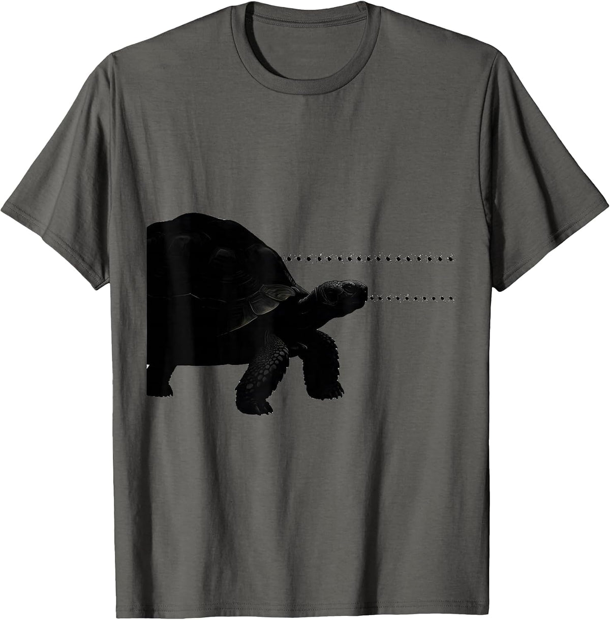 Tortoise Silhouette Funny Turtle Lover Gift T-Shirt - Asphalt Grey