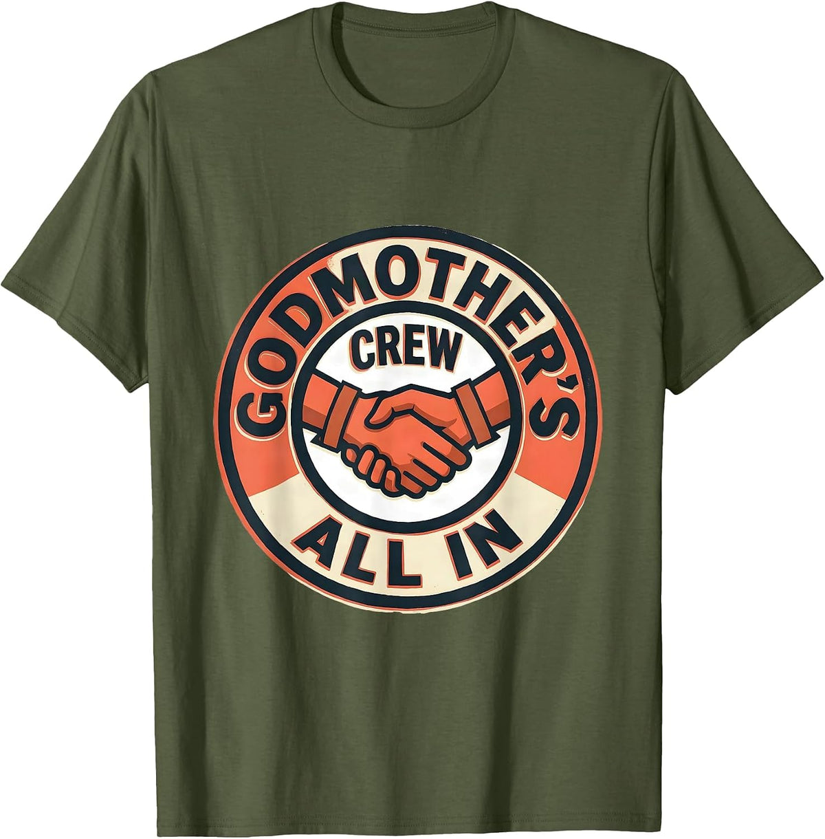 Men's Godmother's Crew All In Defiant Cancer Support Statement T-Shirt - Olive Green