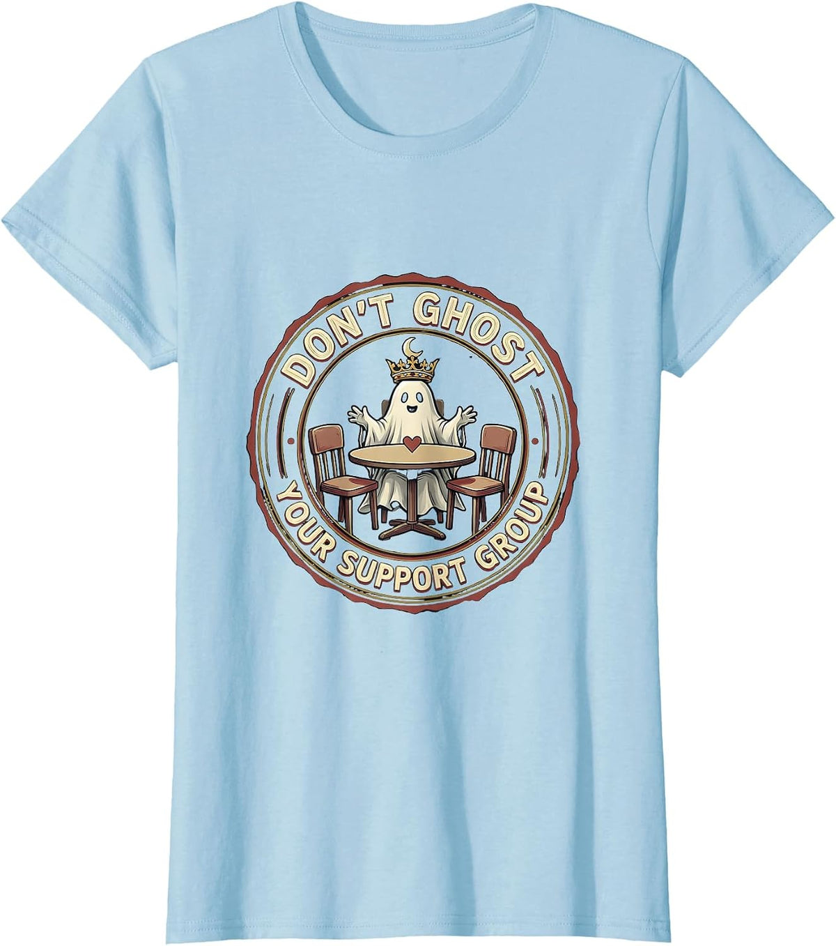 Don't Ghost Your Support Group Mental Health Halloween T-Shirt - Baby Blue