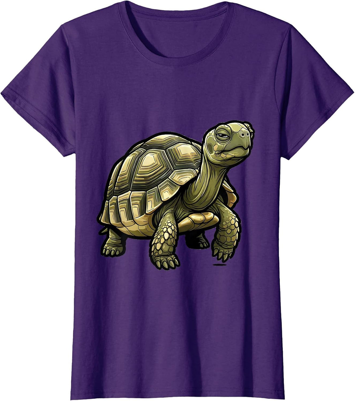 Women's Hermann's Tortoise Cartoon Turtle Lover Novelty Gift T-Shirt - Purple