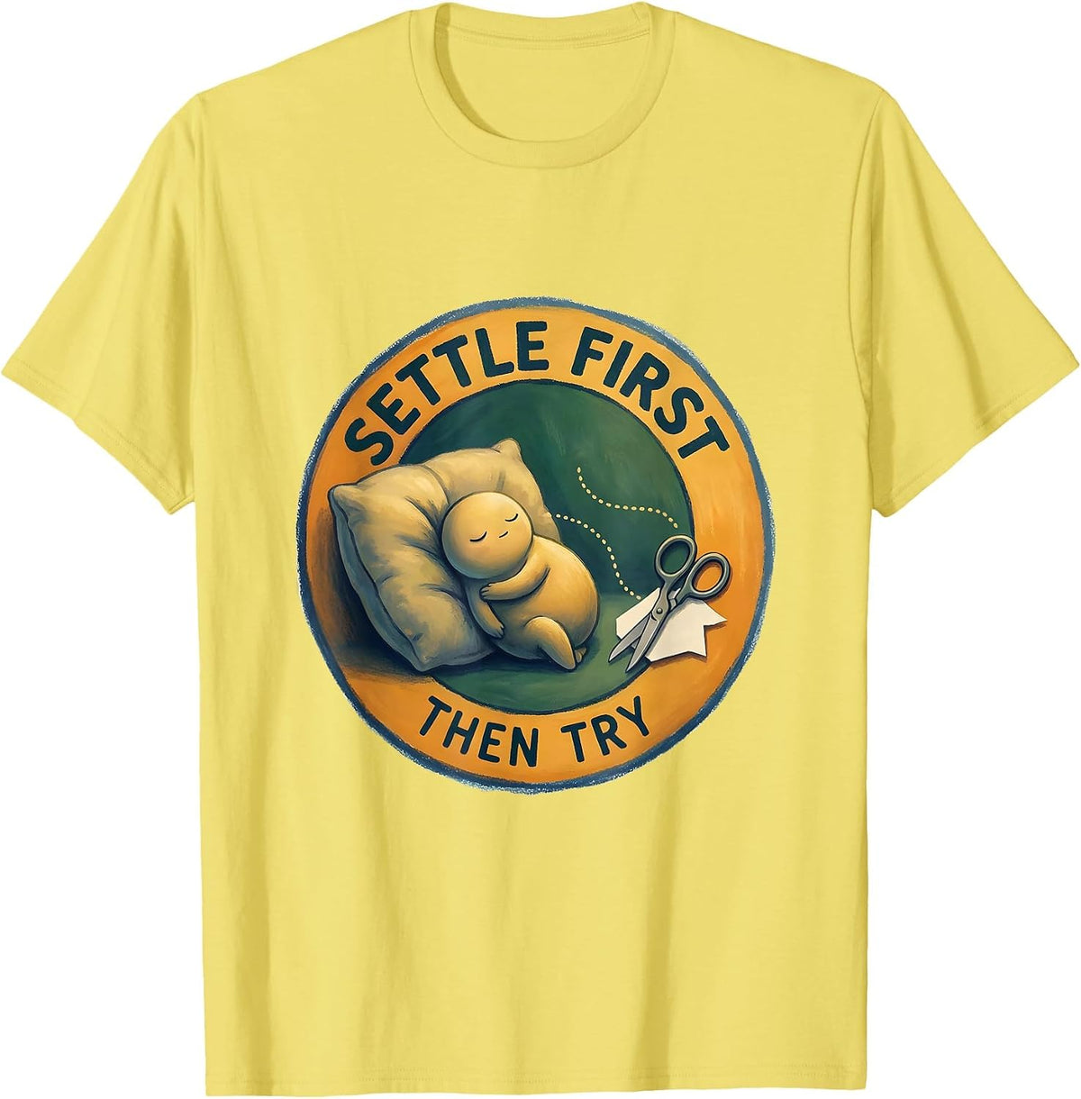Men's Settle First, Then Try Storybook Occupational Therapy T-Shirt - Lemon Yellow