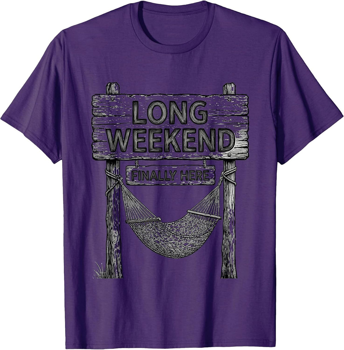 Long Weekend Finally Here Labor Day Design T-Shirt - Purple