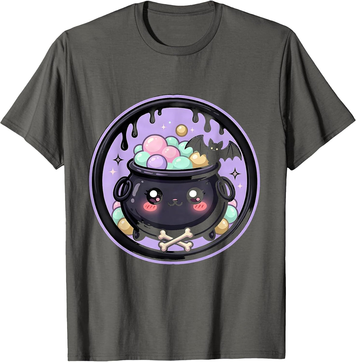 Overflowing Ale Cauldron Craft Beer Illustration T-Shirt - Asphalt Grey