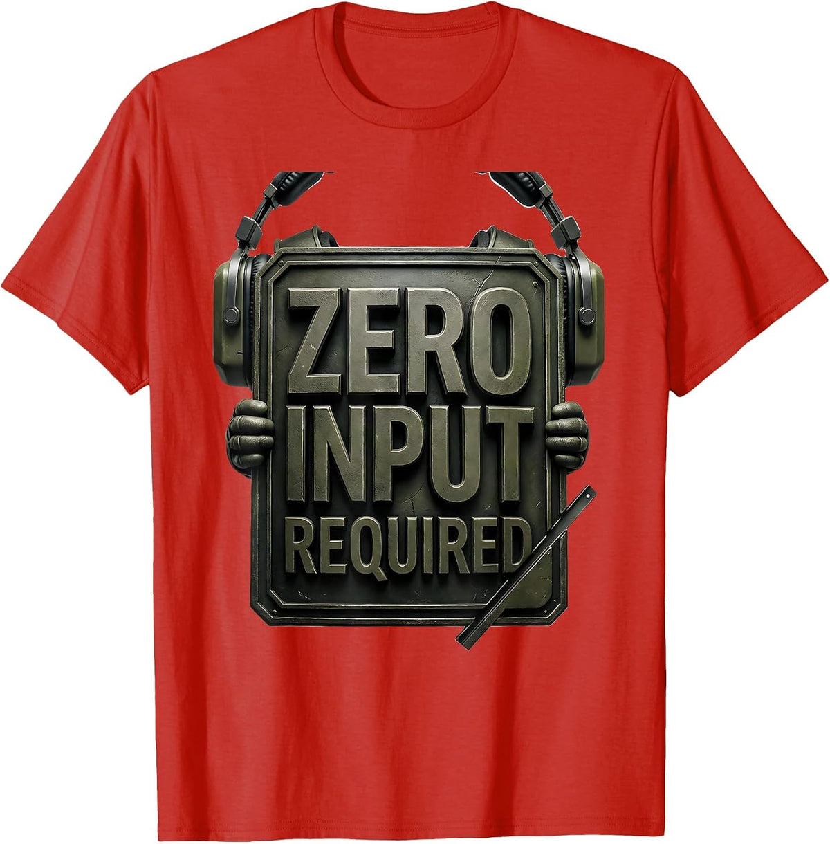 Men's Zero Input Required Funny Capybara Gamer Meme Humor T-Shirt - Red