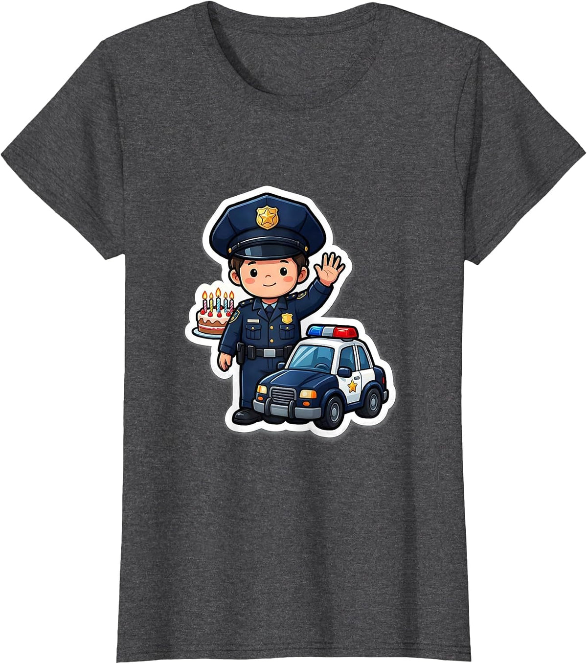 Women's Future Police Officer Birthday Toddler Party Role Play T-Shirt - Dark Heather Grey