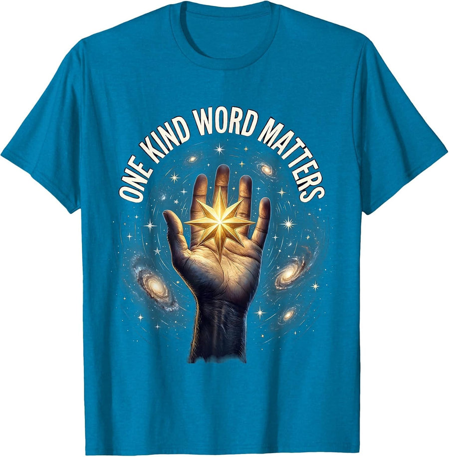 One Kind Word Matters Kindness Is Free Design T-Shirt - Sapphire Blue