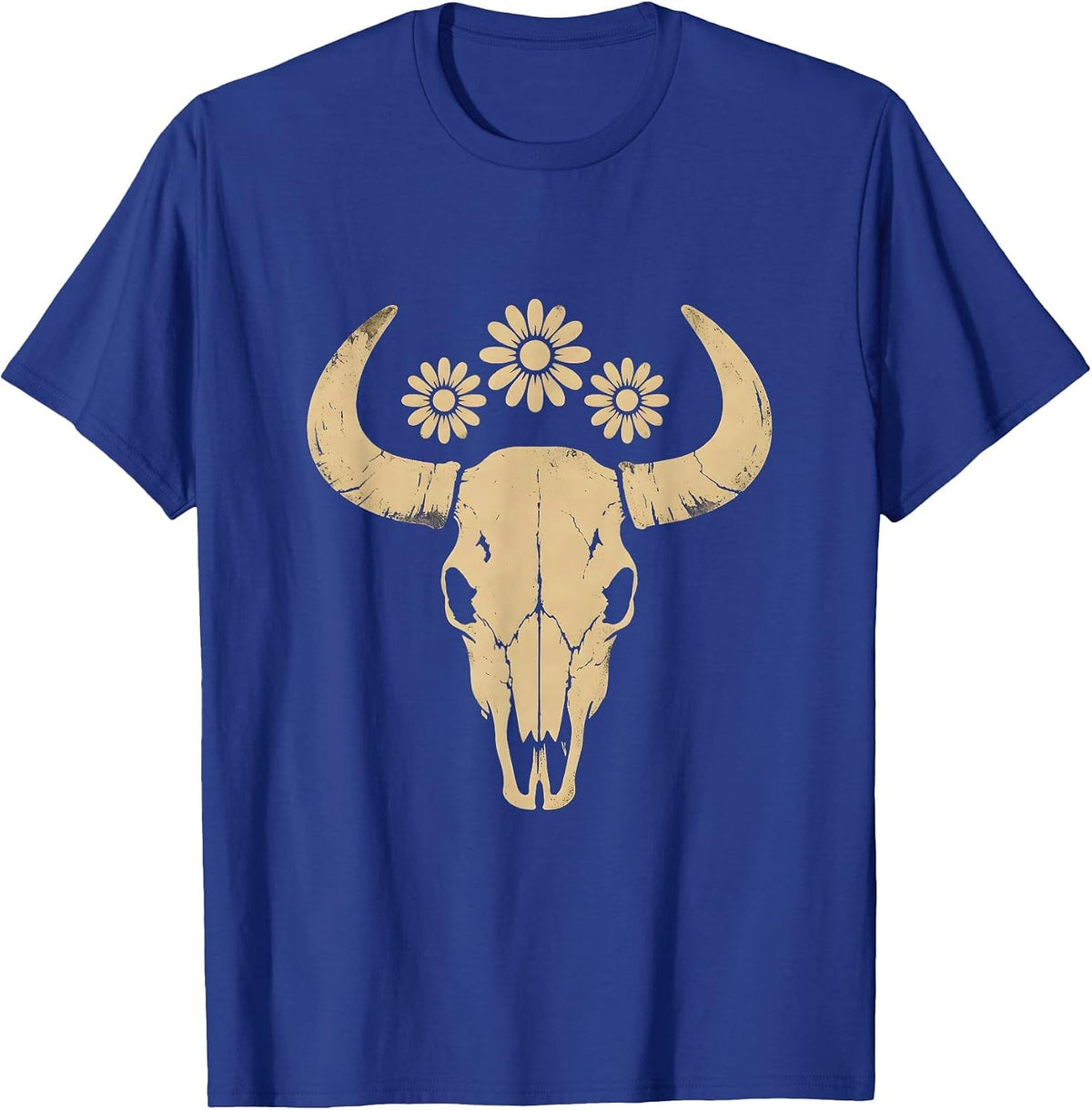 Men's Barrel Racing Cowgirl Full Gallop Western Design T-Shirt - Royal Blue