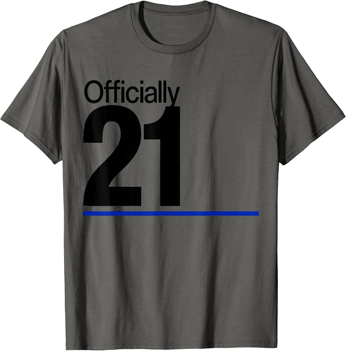 Men's Officially 21 Milestone Birthday Gift 21st Birthday Party T-Shirt - Asphalt Grey