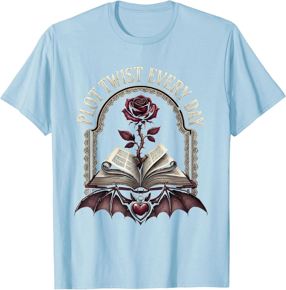 Men's Plot Twist Every Day English Teacher Design T-Shirt - Baby Blue